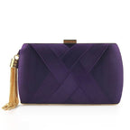 Satin Evening Clutch Handbag for Weddings and Galas - Metallic Accents, view 9