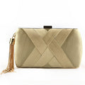 Satin Evening Clutch Handbag for Weddings and Galas - Metallic Accents