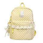 Polka Dot Backpack with Bunny Appliqué and Tassels for Kids, view 3