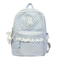 Polka Dot Backpack with Bunny Appliqué and Tassels for Kids