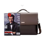 Men's Business Leather Briefcase - Black Synthetic, Laptop Sleeve, 38cm, view 7
