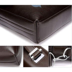 Men's Business Leather Briefcase - Black Synthetic, Laptop Sleeve, 38cm, view 8
