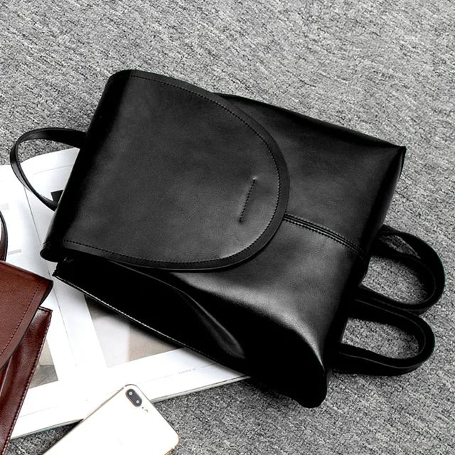 Leather Backpack for Women - 30cm x 25cm x 12cm, Everyday Use, Travel, view 4