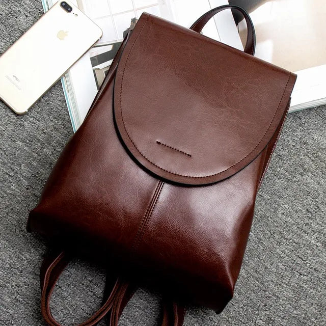 Leather Backpack for Women - 30cm x 25cm x 12cm, Everyday Use, Travel, view 5
