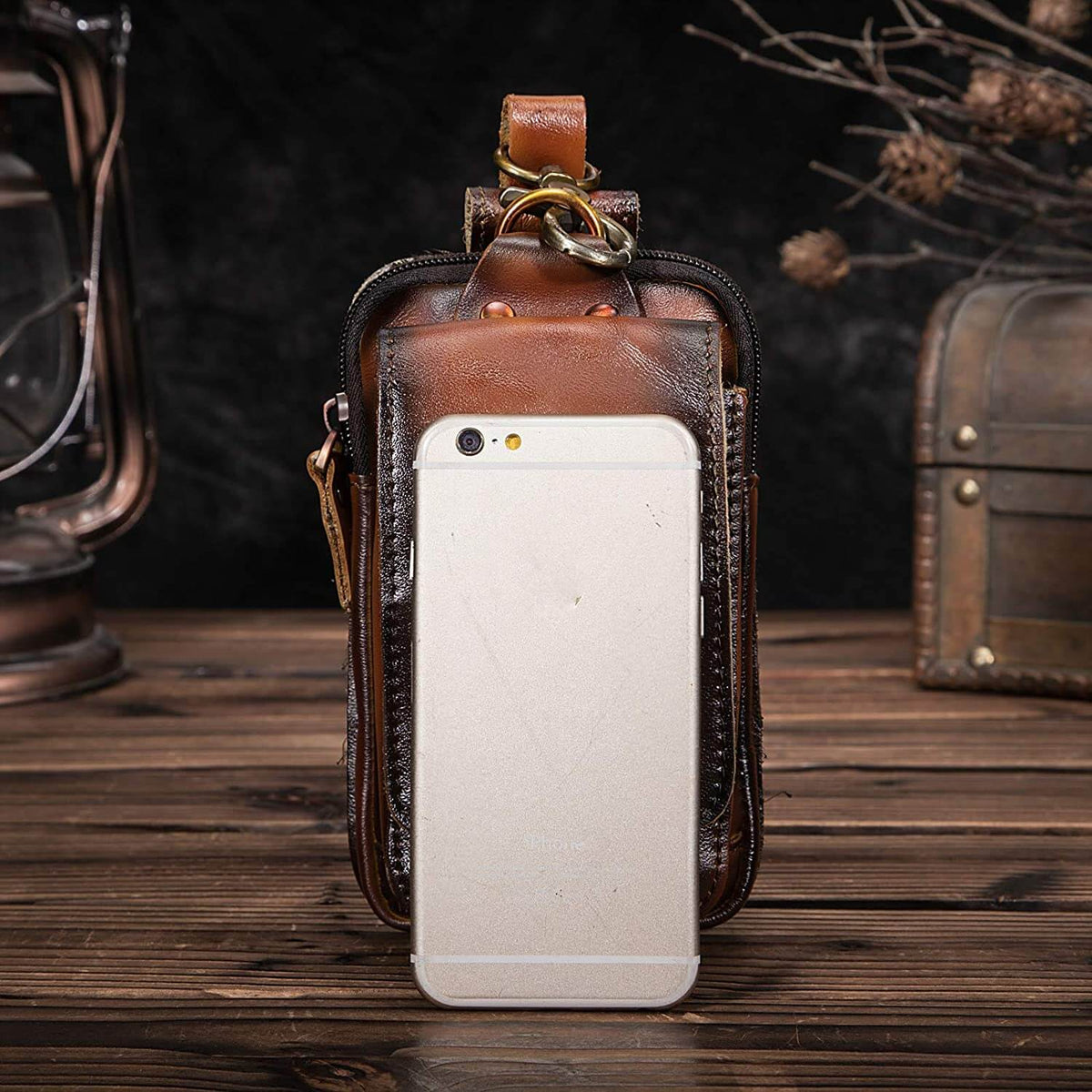 Elegant Leather Hip Pouch for Men - 17 cm x 6 cm, view 12