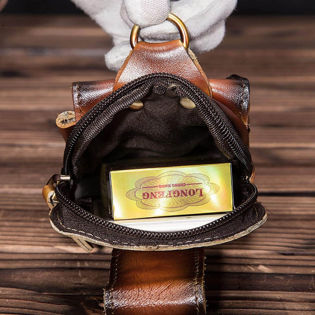 Elegant Leather Hip Pouch for Men - 17 cm x 6 cm, view 13