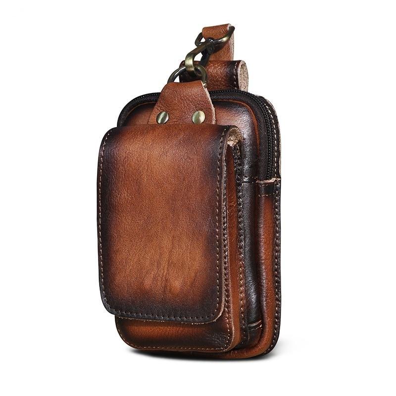 Elegant Leather Hip Pouch for Men - 17 cm x 6 cm, view 4