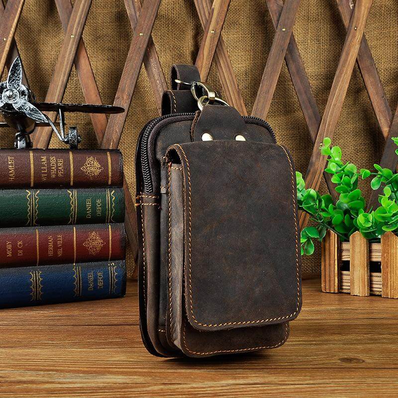 Elegant Leather Hip Pouch for Men - 17 cm x 6 cm, view 6