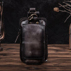 Elegant Leather Hip Pouch for Men - 17 cm x 6 cm