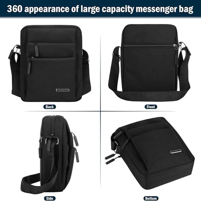 Men's Shoulder Bag with Anti-Theft Design - Water-Resistant, 25x20x7 cm, view 3