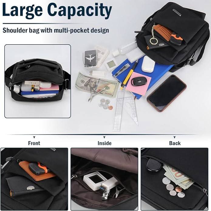 Men's Shoulder Bag with Anti-Theft Design - Water-Resistant, 25x20x7 cm, view 5