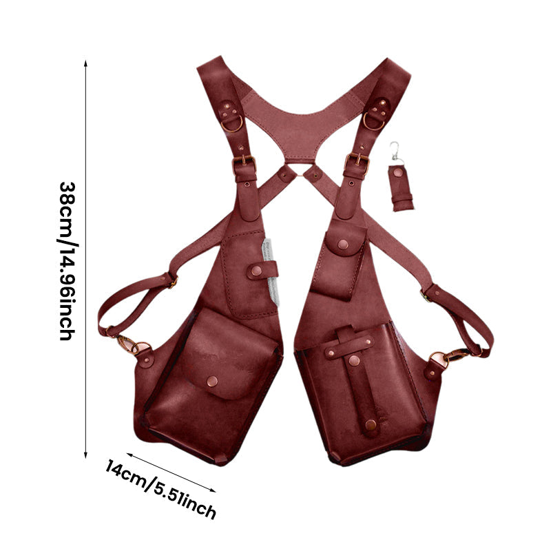 Medieval Steampunk Armpit Shoulder Bag - PU Leather, Black or Brown, view 5