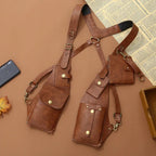 Medieval Steampunk Armpit Shoulder Bag - PU Leather, Black or Brown, view 7