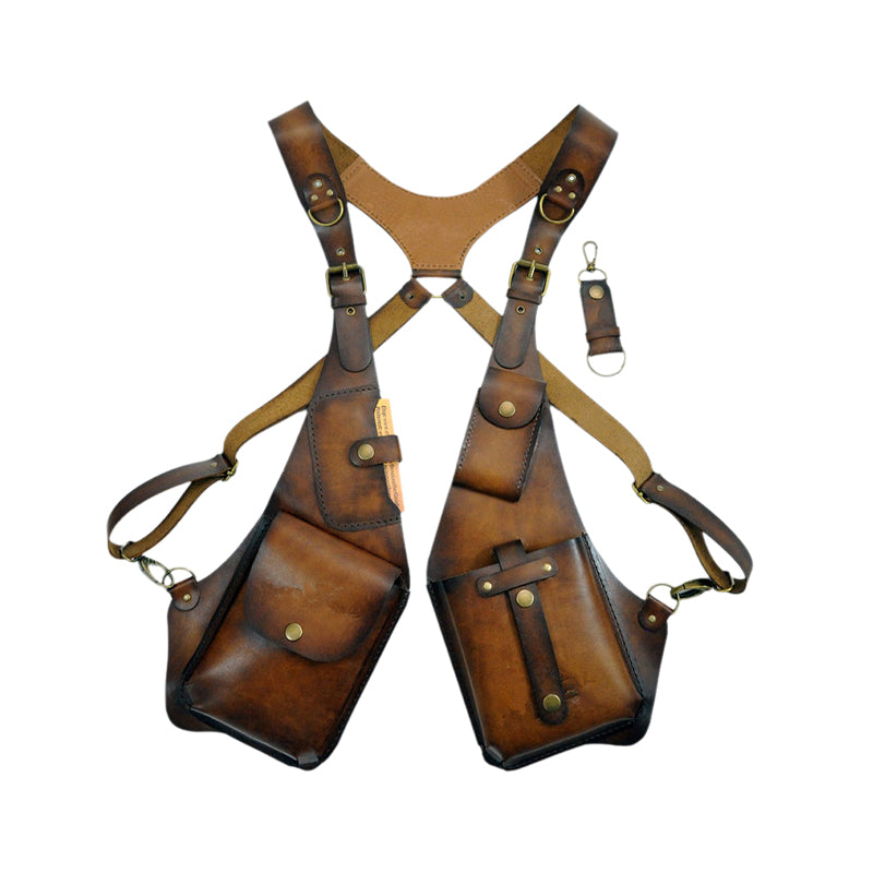 Medieval Steampunk Armpit Shoulder Bag - PU Leather, Black or Brown, view 9