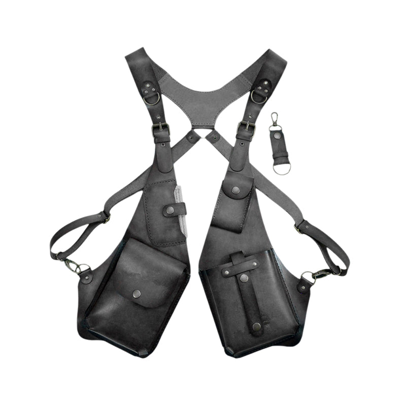 Medieval Steampunk Armpit Shoulder Bag - PU Leather, Black or Brown