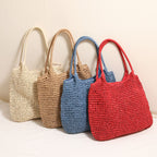 Handmade Wicker Tote Bag with Sturdy Handles - Natural Straw, Handwoven, view 4