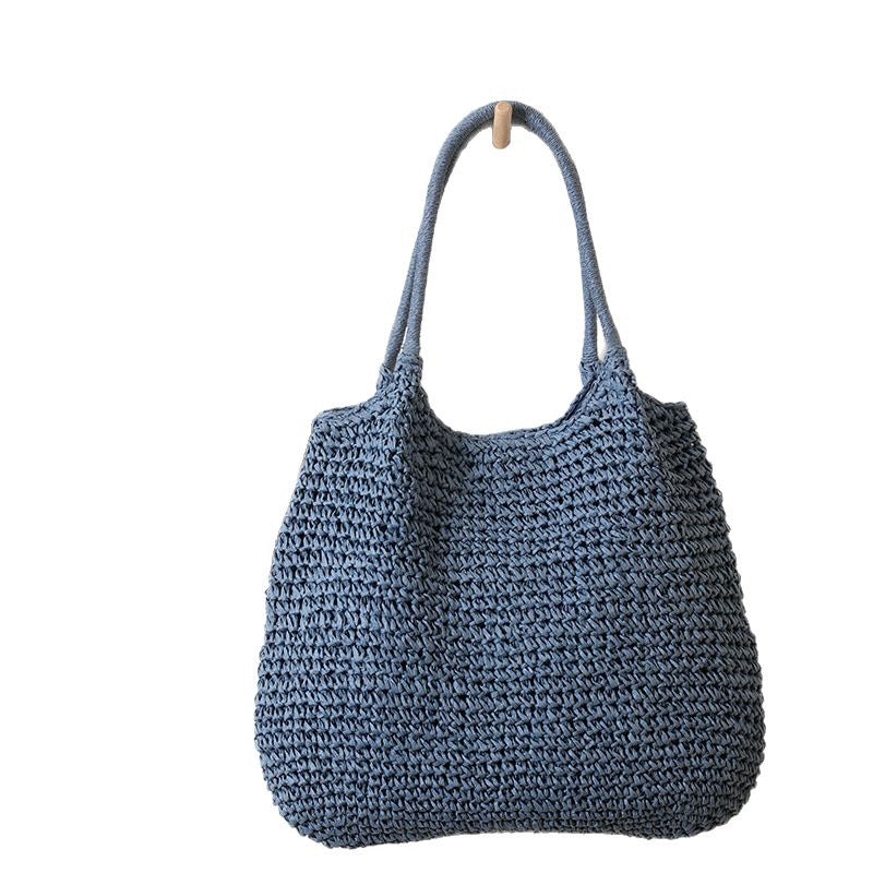 Handmade Wicker Tote Bag with Sturdy Handles - Natural Straw, Handwoven, view 5