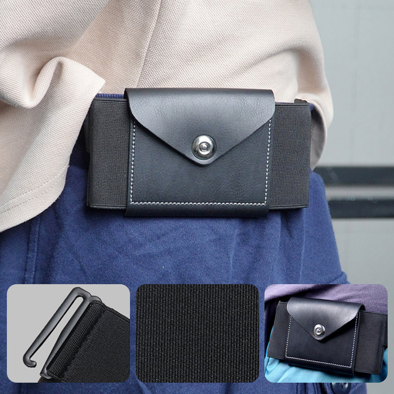 Invisible Theft-Proof Stretch Waist Bag for Men - Lightweight PU, 60g, view 9