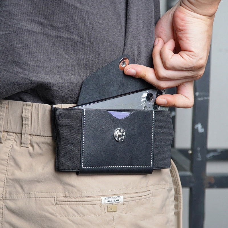 Invisible Theft-Proof Stretch Waist Bag for Men - Lightweight PU, 60g