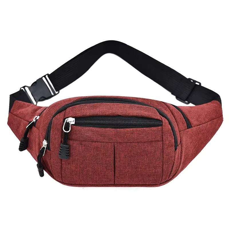 Unisex Waterproof Canvas Waist and Crossbody Bag for Outdoor Sports - Durable Zippers, view 10