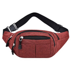 Unisex Waterproof Canvas Waist and Crossbody Bag for Outdoor Sports - Durable Zippers, view 10