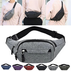 Unisex Waterproof Canvas Waist and Crossbody Bag for Outdoor Sports - Durable Zippers, view 5