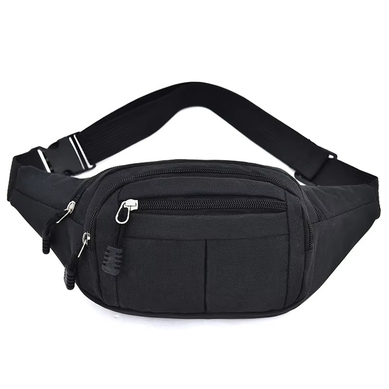 Unisex Waterproof Canvas Waist and Crossbody Bag for Outdoor Sports - Durable Zippers, view 6