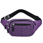 Unisex Waterproof Canvas Waist and Crossbody Bag for Outdoor Sports - Durable Zippers, view 8
