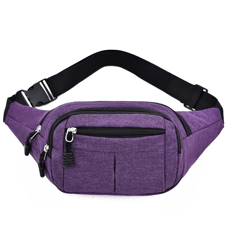 Unisex Waterproof Canvas Waist and Crossbody Bag for Outdoor Sports - Durable Zippers, view 8