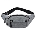 Unisex Waterproof Canvas Waist and Crossbody Bag for Outdoor Sports - Durable Zippers