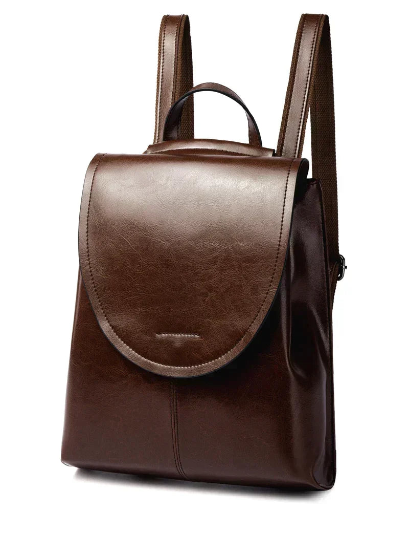 Leather Backpack for Women - 30cm x 25cm, Premium Leather, Black or Brown, view 14