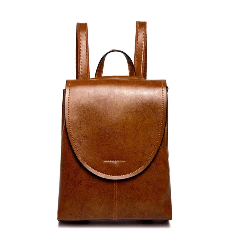 Leather Backpack for Women - 30cm x 25cm, Premium Leather, Black or Brown