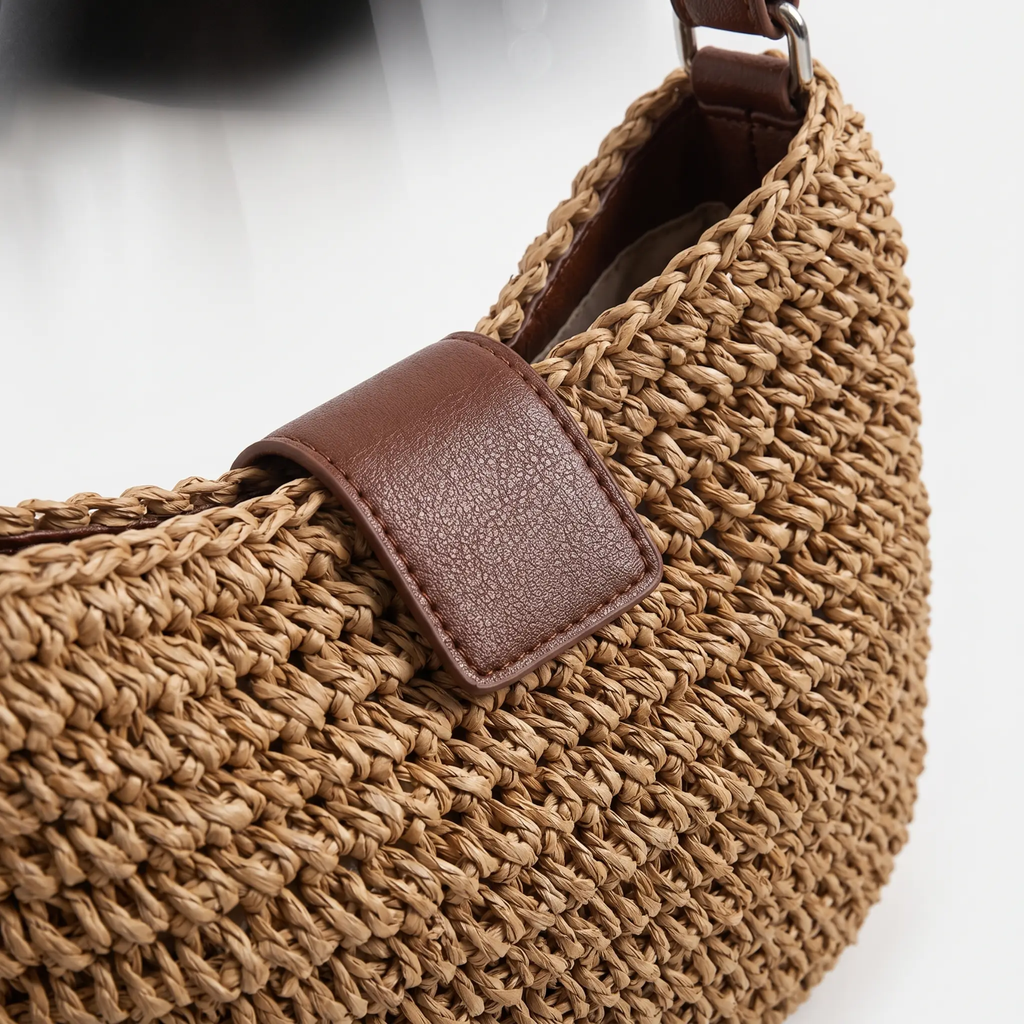 Bohemian Spacious Shoulder Bag for Women - Brown, 31 × 25 × 4 cm, view 2