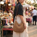 Bohemian Spacious Shoulder Bag for Women - Brown, 31 × 25 × 4 cm, view 3