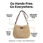 Bohemian Spacious Shoulder Bag for Women - Brown, 31 × 25 × 4 cm, view 4