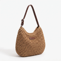 Bohemian Spacious Shoulder Bag for Women - Brown, 31 × 25 × 4 cm