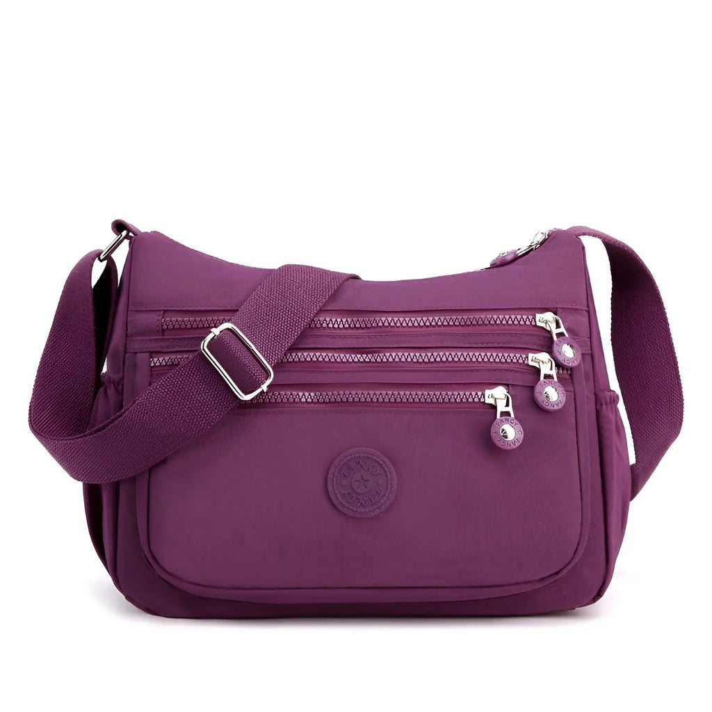 Waterproof Women's Shoulder Bag - Spacious Nylon, Zipper Closure, view 10