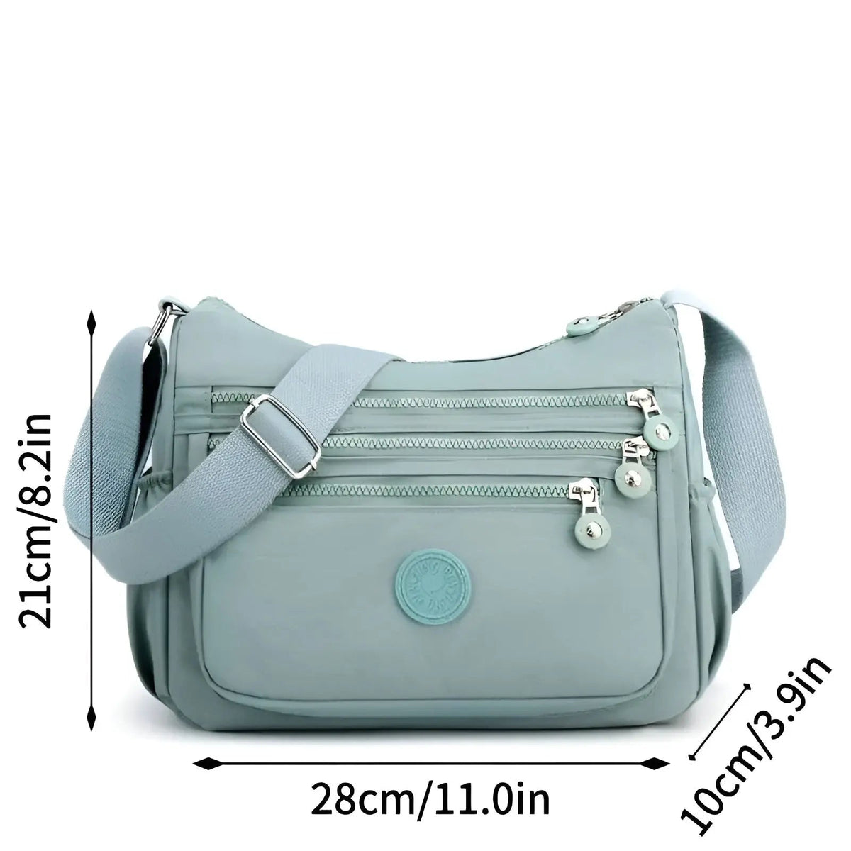 Waterproof Women's Shoulder Bag - Spacious Nylon, Zipper Closure, view 4