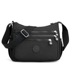 Waterproof Women's Shoulder Bag - Spacious Nylon, Zipper Closure