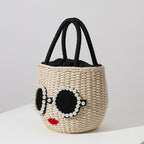 Handcrafted Basket Bag for Women - Bead Details, Spacious Interior, view 2
