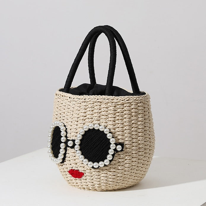 Handcrafted Basket Bag for Women - Bead Details, Spacious Interior, view 2