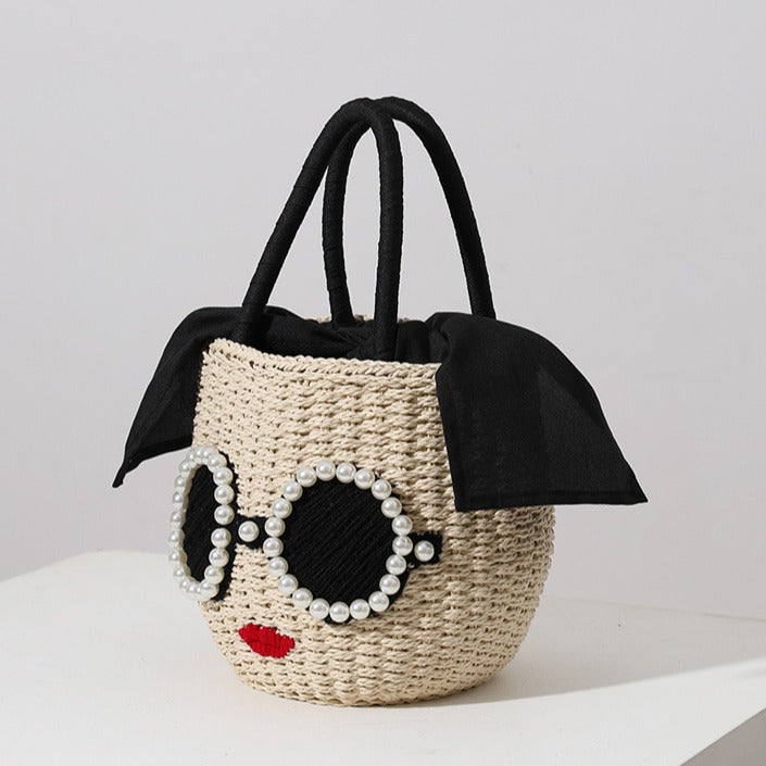 Handcrafted Basket Bag for Women - Bead Details, Spacious Interior, view 4