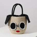 Handcrafted Basket Bag for Women - Bead Details, Spacious Interior, view 6