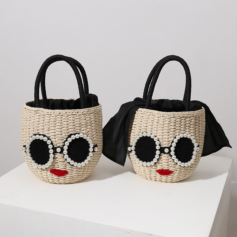 Handcrafted Basket Bag for Women - Bead Details, Spacious Interior