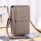 Large Capacity Crossbody Touch Screen Phone Bag - PU Leather, Zipper Closure, view 10