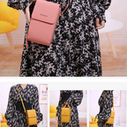 Large Capacity Crossbody Touch Screen Phone Bag - PU Leather, Zipper Closure, view 4