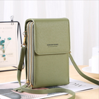 Large Capacity Crossbody Touch Screen Phone Bag - PU Leather, Zipper Closure, view 6