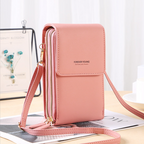 Large Capacity Crossbody Touch Screen Phone Bag - PU Leather, Zipper Closure, view 9