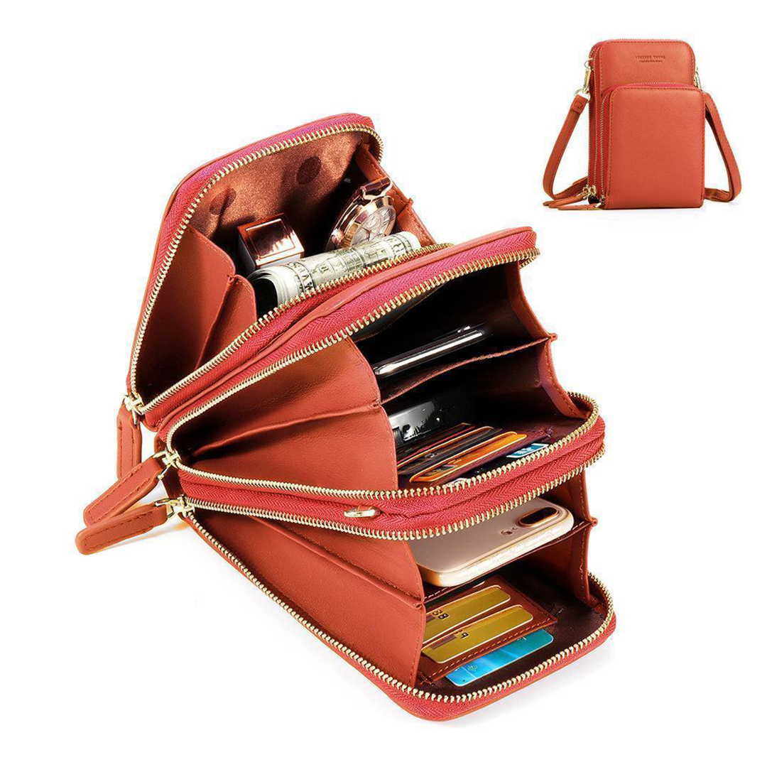Leather Phone Purse for Women - Triple Lock, Fits Most Smartphones, view 5