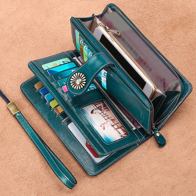 Long Retro Wallet with Large Capacity - PU Polyester, 19.5 x 10.5 cm, view 12